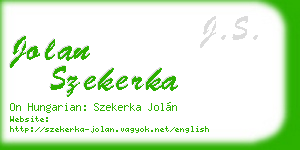 jolan szekerka business card