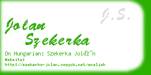 jolan szekerka business card